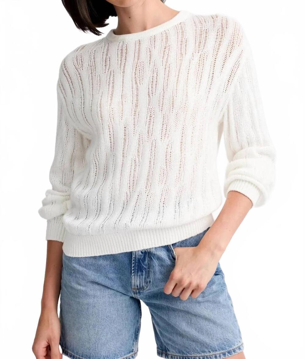 NEW ONE GREY DAY carrick crewneck sweater in white